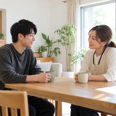 スタッフに困りごとを相談している入居者のイメージ